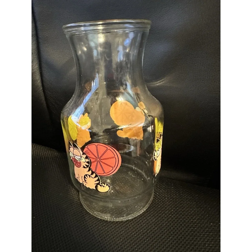 VTG  1978 Garfield Juice Lemonade Tea  Pitcher‎ Carafe Anchor Hocking 48oz.